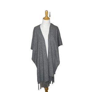 Joie Solid Brushed Light Gray Grey Oversized Scarf Shawl with Fringe OS